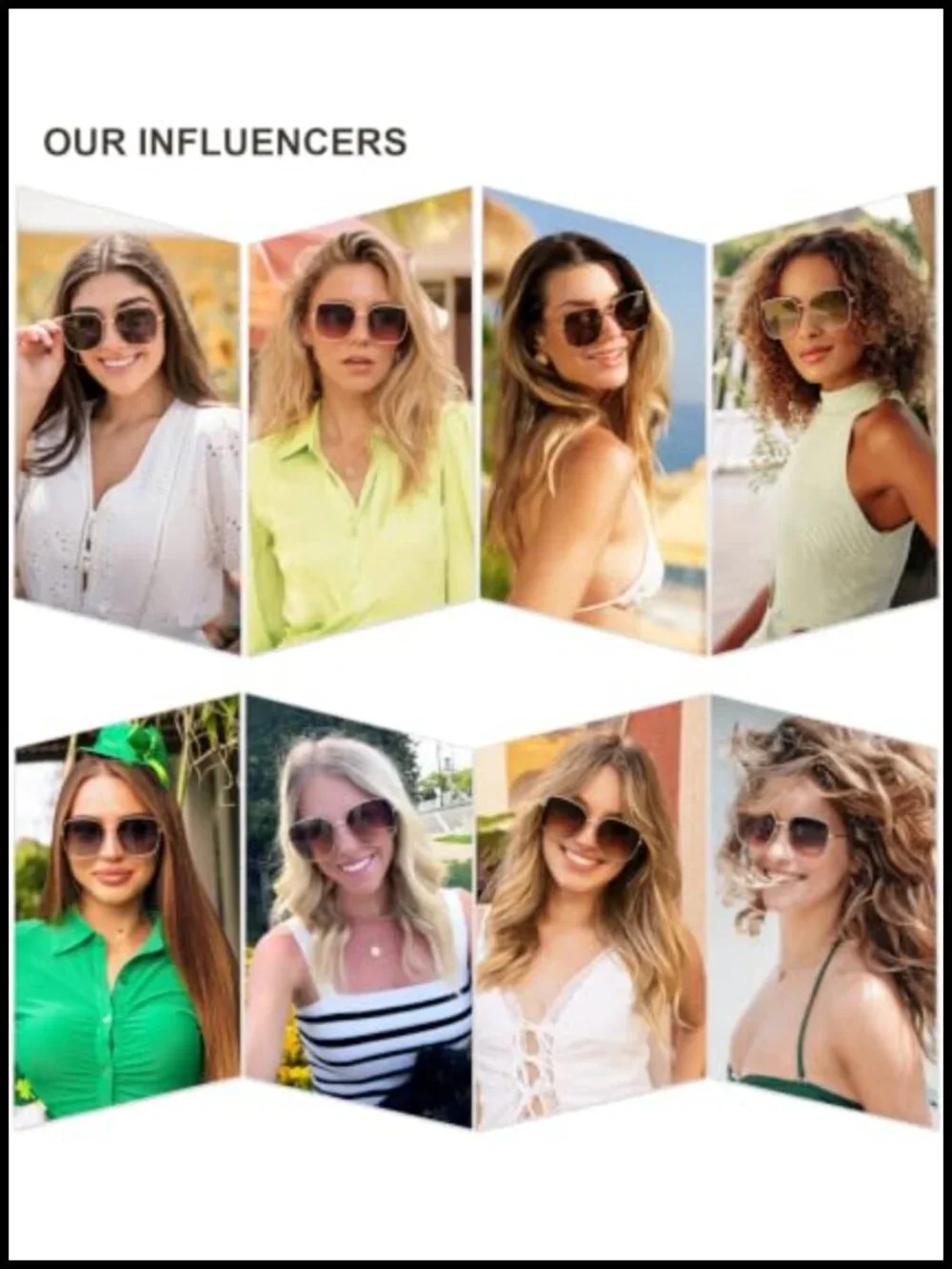 Oversized Square Metal Frame UV Protection Sunglasses